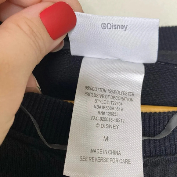 Disney Parks Black Pink Reversible Sequin Mickey Mouse Sweatshirt Women's Medium - Picture 10 of 11